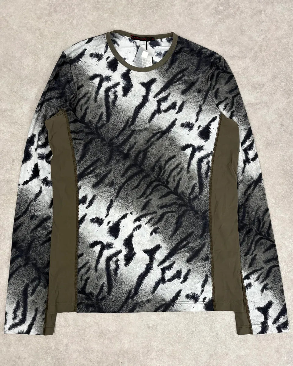 2000s Roberto Cavalli Black White Zebra Longsleeve T-Shirt hxMQDZC 0