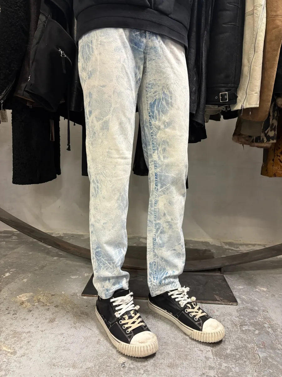 2000s Roberto Cavalli Bleached Blue & White Denim Jeans (XS) ARcjVHW 2