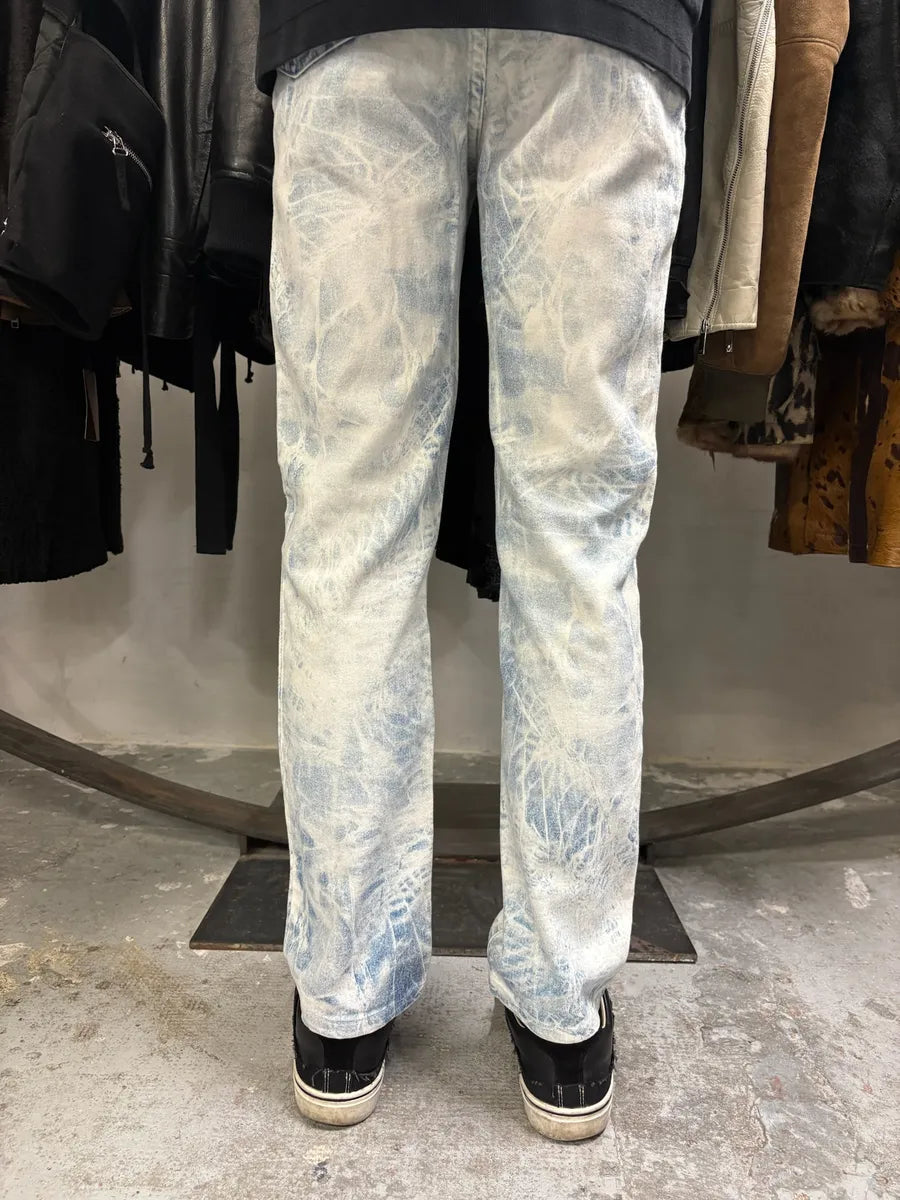 2000s Roberto Cavalli Bleached Blue & White Denim Jeans (XS) ARcjVHW 3