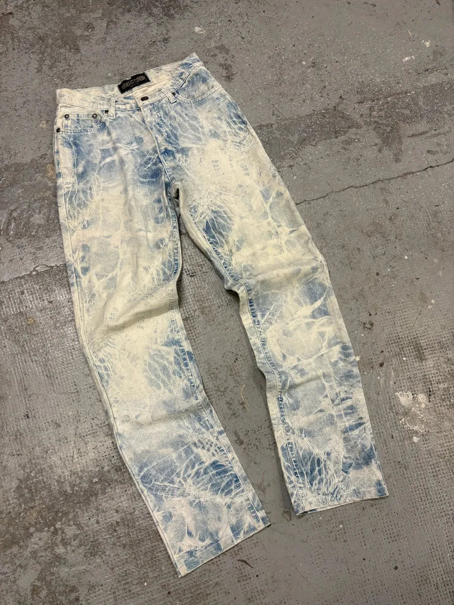 2000s Roberto Cavalli Bleached Blue & White Denim Jeans (XS) ARcjVHW 7