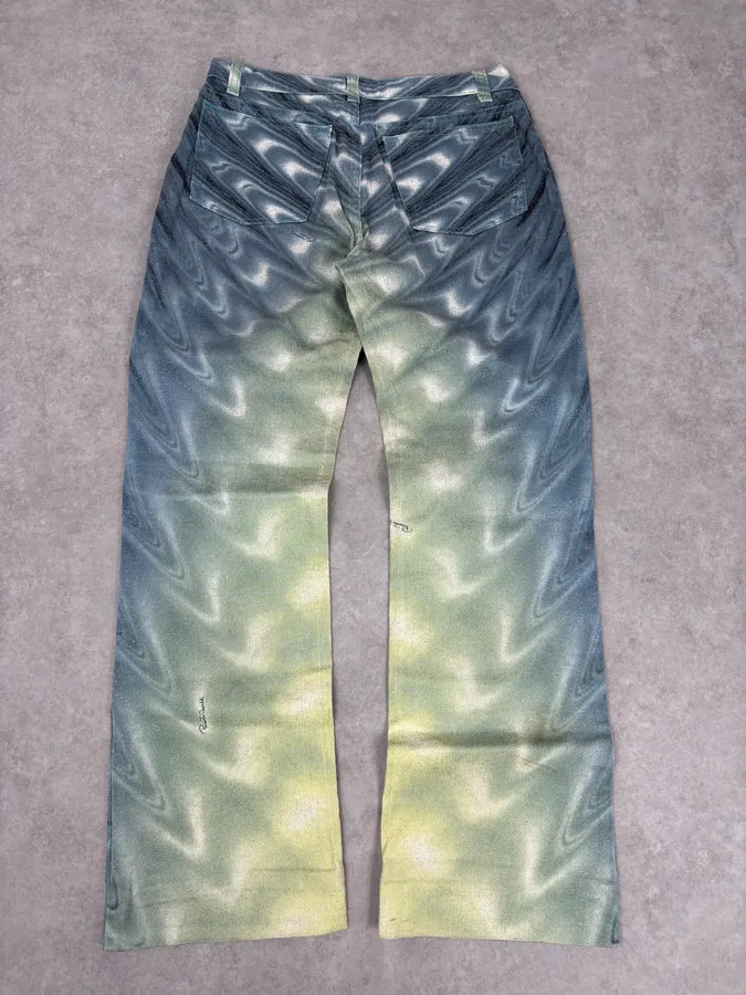 SS2001 Roberto Cavalli Blue Denim Glitter Gradient Jeans tcTlpzh 5