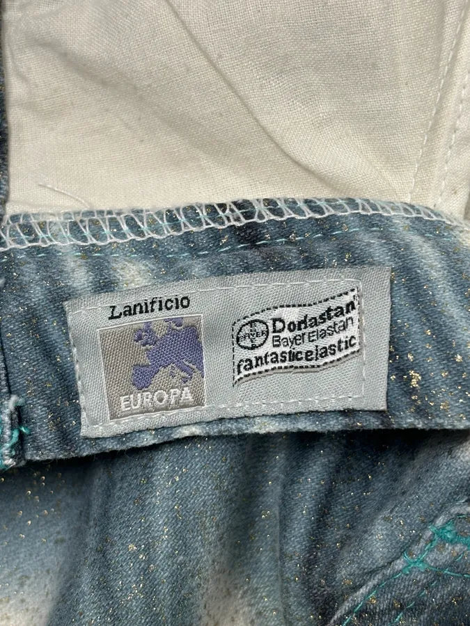 SS2001 Roberto Cavalli Blue Denim Glitter Gradient Jeans tcTlpzh 12