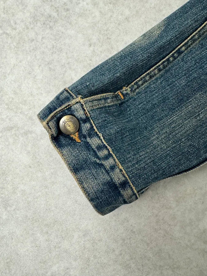 2000s Cavalli Blue Studded Denim Jacket WTQZNbe 12