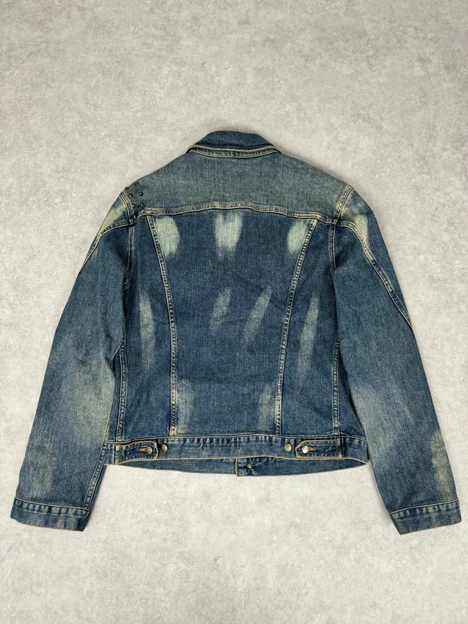 2000s Cavalli Blue Studded Denim Jacket WTQZNbe 4