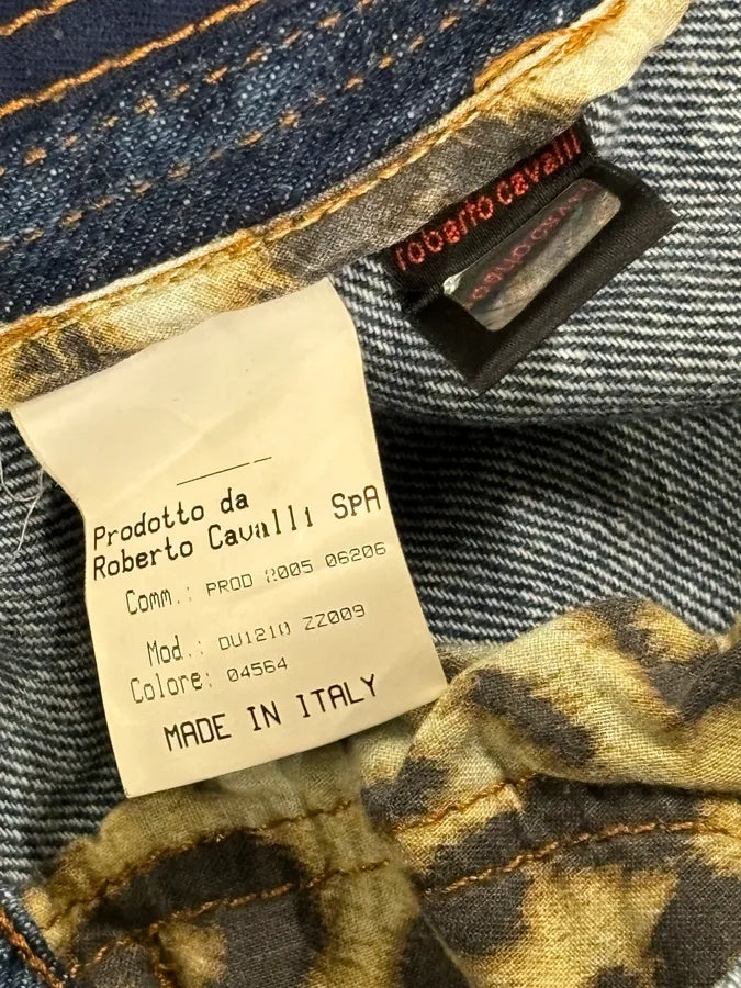 AW2005 Roberto Cavalli Leopard Interior Blue Denim Jeans SLeHBFN 10