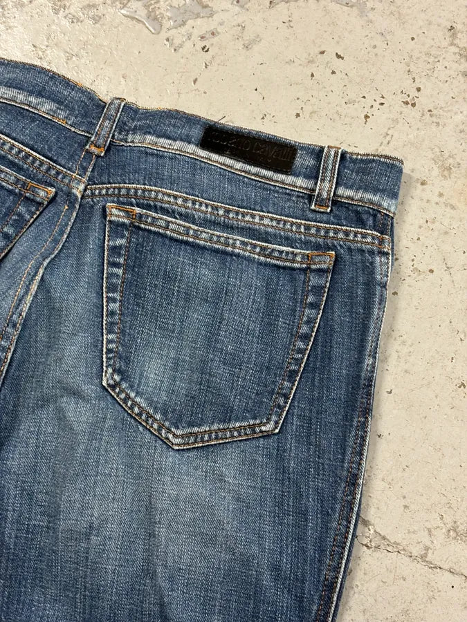 AW2005 Roberto Cavalli Leopard Interior Blue Denim Jeans SLeHBFN 7