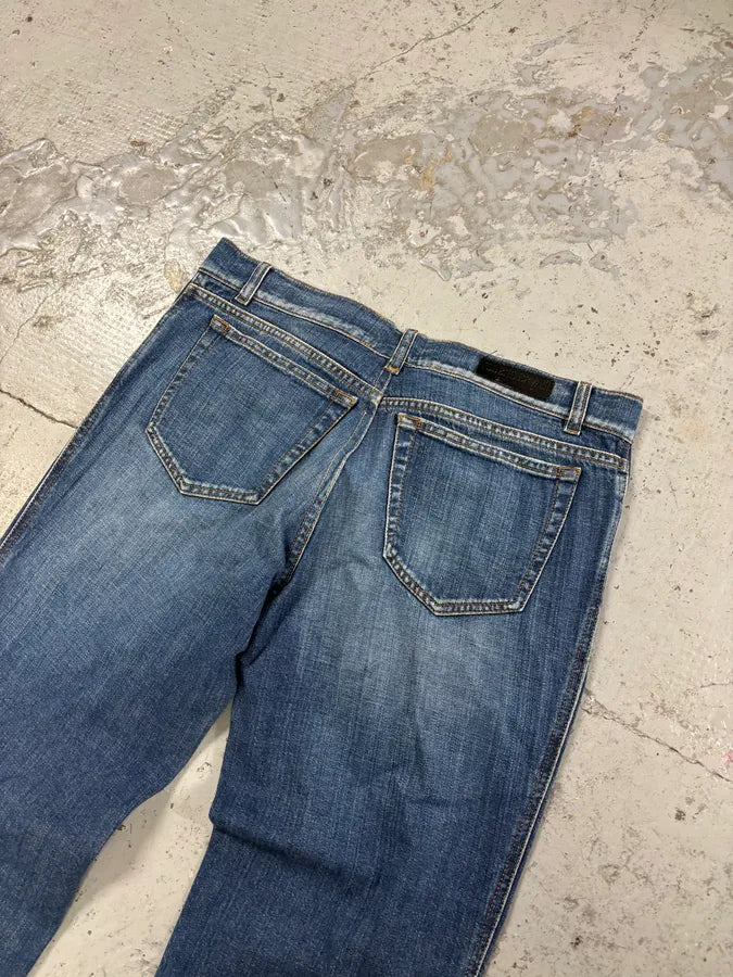 AW2005 Roberto Cavalli Leopard Interior Blue Denim Jeans SLeHBFN 6