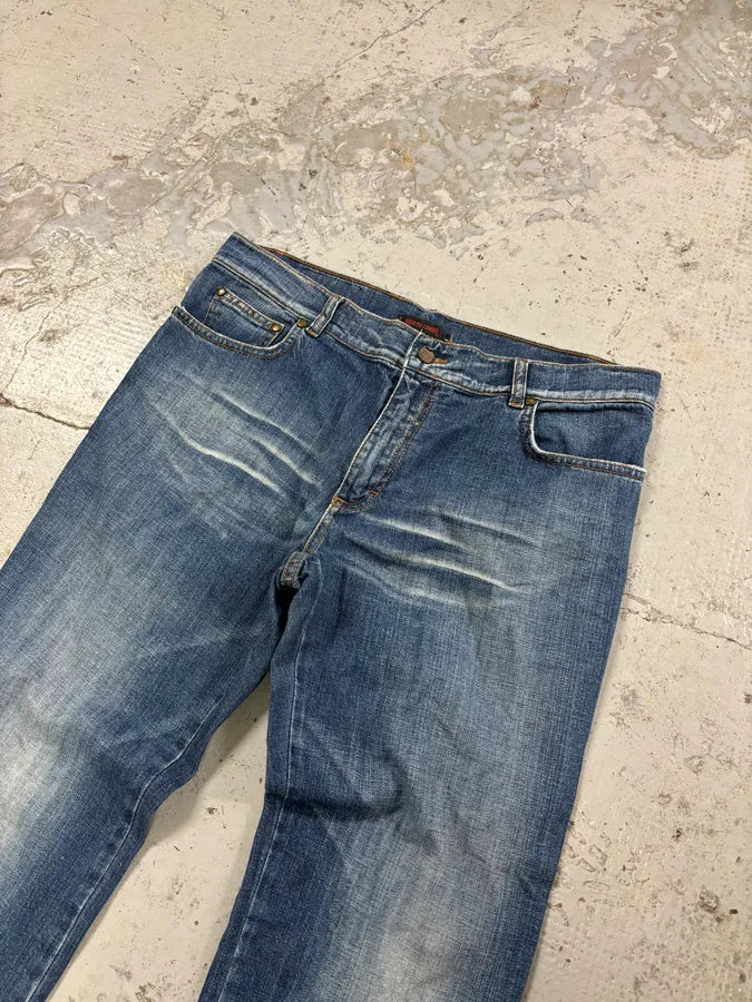AW2005 Roberto Cavalli Leopard Interior Blue Denim Jeans SLeHBFN 4