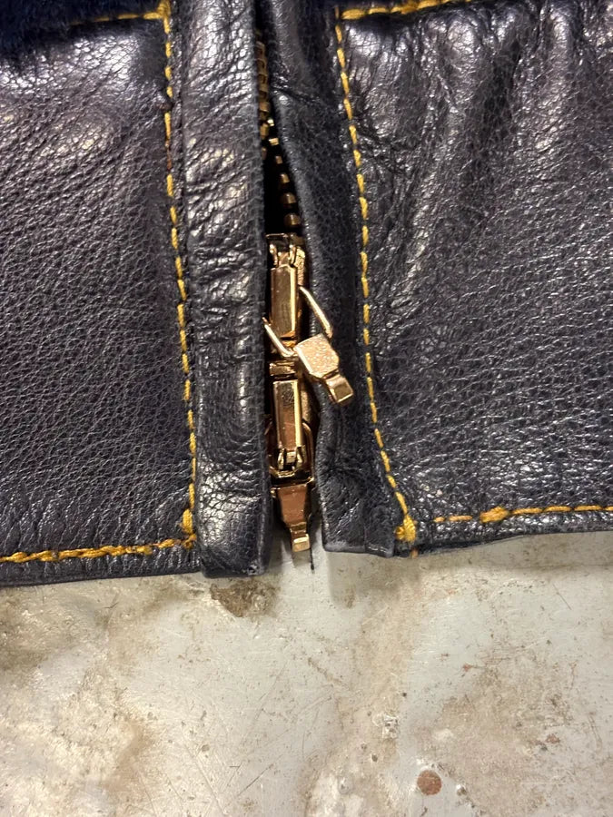2000s Roberto Cavalli Blue Fur Shearling Jacket glPfYOI 11