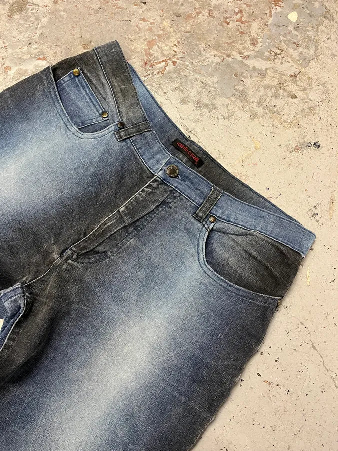 2000s Roberto Cavalli Blue Gradient Pants aJtXQhR 5