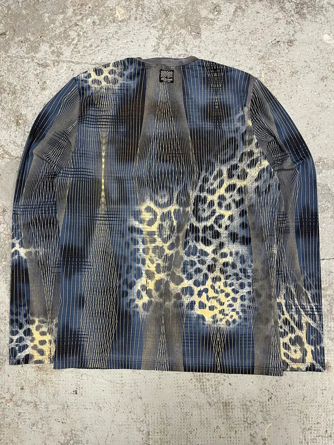 2000s Roberto Cavalli Blue Leopard Abstract Effect Longsleeves (S) mEfwFlb 5
