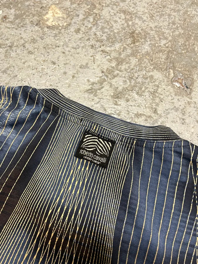 2000s Roberto Cavalli Blue Leopard Abstract Effect Longsleeves (S) mEfwFlb 8