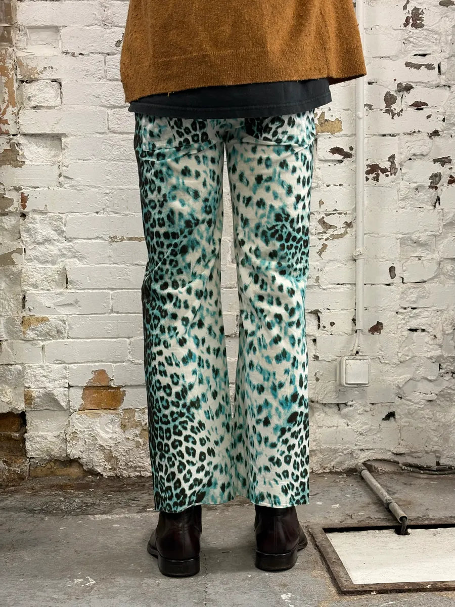 2000s Roberto Cavalli Blue Leopard Pants XfnWhrx 3