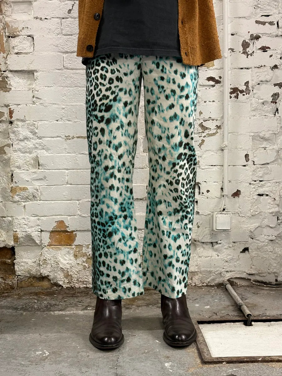 2000s Roberto Cavalli Blue Leopard Pants XfnWhrx 1