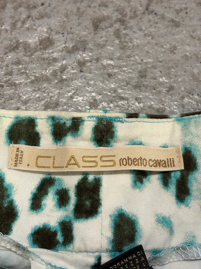 2000s Roberto Cavalli Blue Leopard Pants XfnWhrx 9