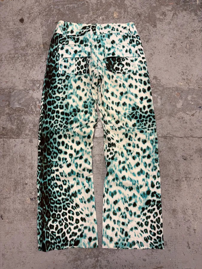 2000s Roberto Cavalli Blue Leopard Pants XfnWhrx 6