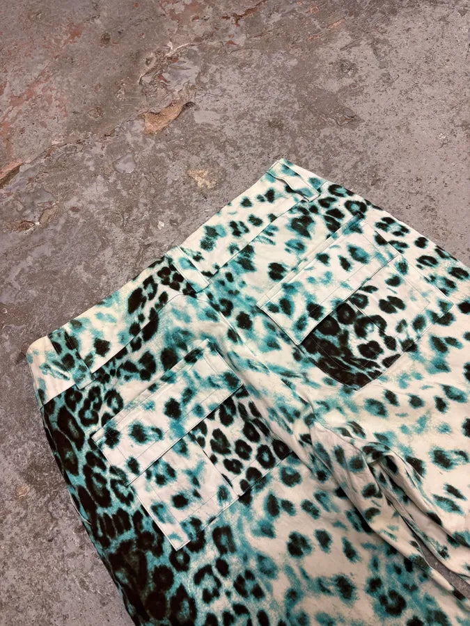 2000s Roberto Cavalli Blue Leopard Pants XfnWhrx 7