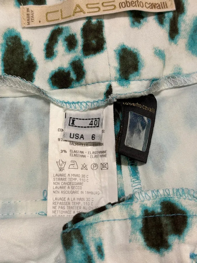 2000s Roberto Cavalli Blue Leopard Pants XfnWhrx 10