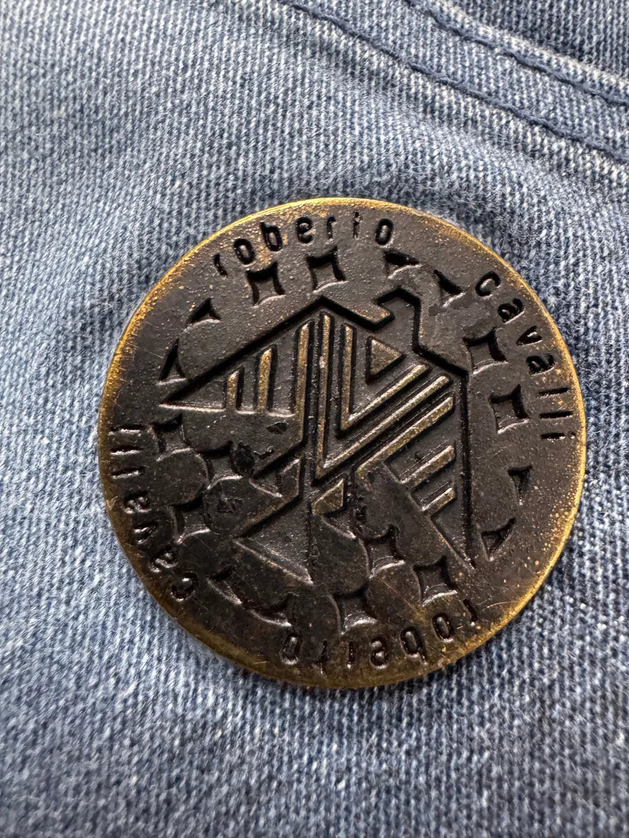 2000s Roberto Cavalli Blue Ocean Aura Pants (M) izvyfHd 7