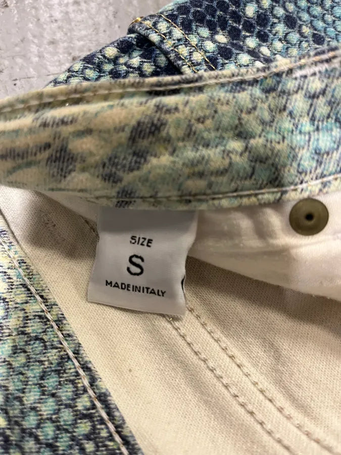 2000s Roberto Cavalli Blue Python Effect Pants doxaYHs 8