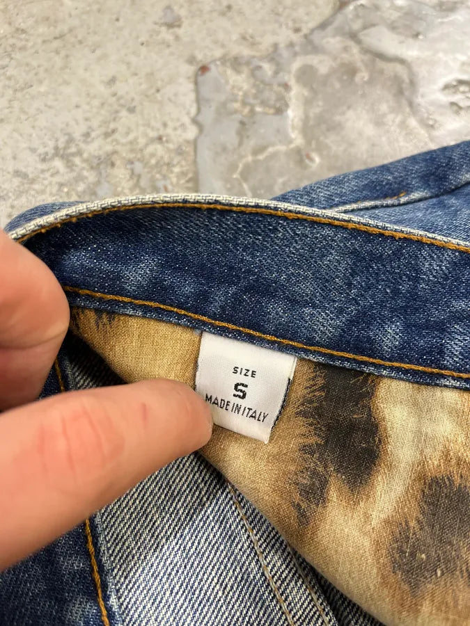 2000s Roberto Cavalli Blue Royal Lazer Cut Denim Jeans srafTpd 8