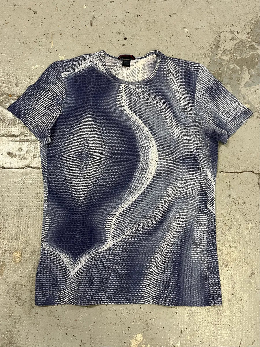 2000s Roberto Cavalli Blue Tornado T-Shirt mXvFCjl 0