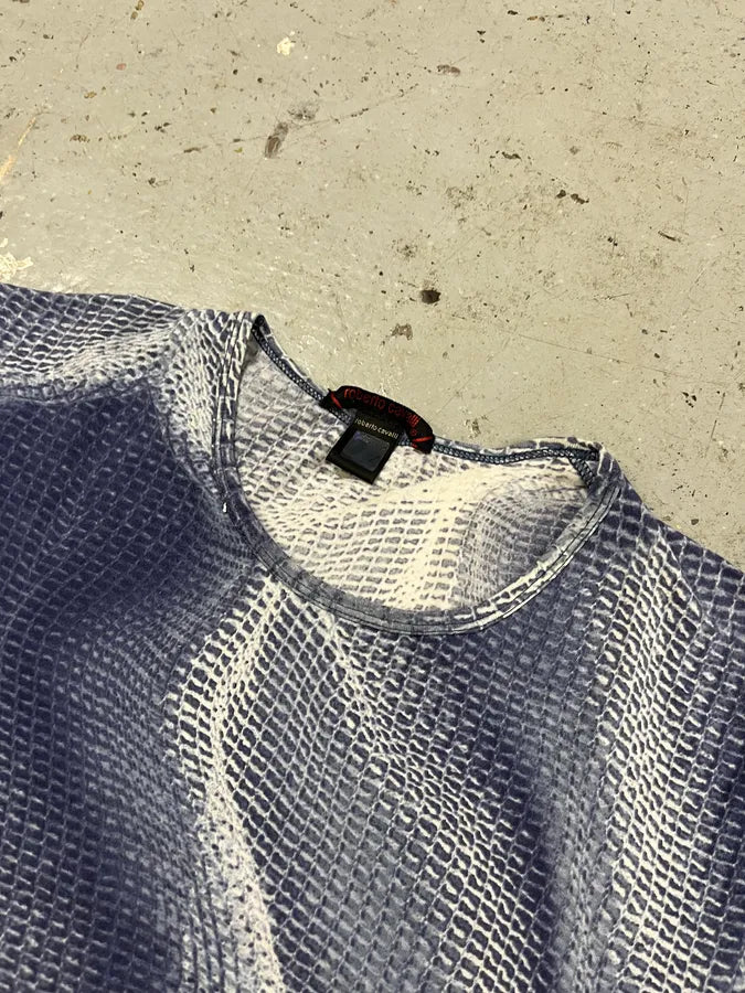 2000s Roberto Cavalli Blue Tornado T-Shirt mXvFCjl 4