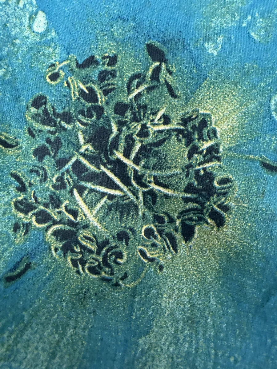 2000s Roberto Cavalli Blue Wet Leaves Print Pants cwaoJHQ 10