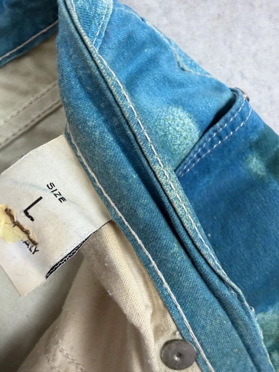 2000s Roberto Cavalli Blue Wet Leaves Print Pants cwaoJHQ 7