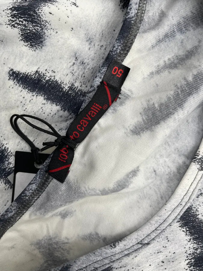 2000s Roberto Cavalli Blue White & Black Zebra Tie-Dye Longsleeve FroKvLQ 10