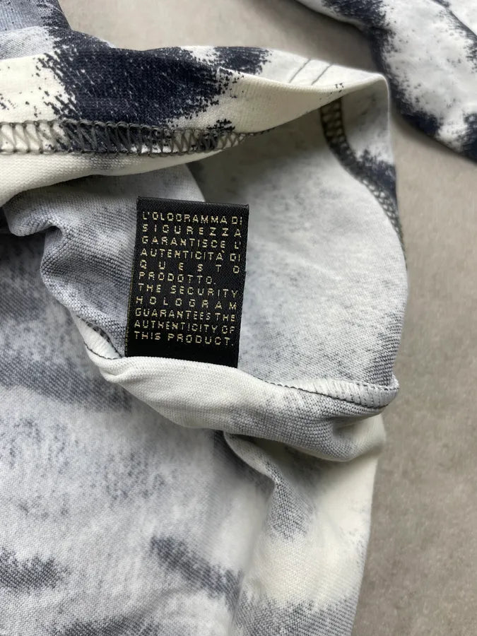 2000s Roberto Cavalli Blue White & Black Zebra Tie-Dye Longsleeve FroKvLQ 5