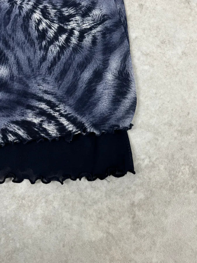 2000s Roberto Cavalli Blue Mesh Zebra Hallucination Dress QFhHcMp 7