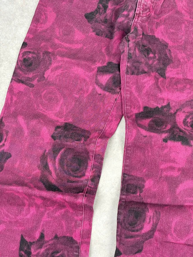 2000s Roberto Cavalli Purple Blossum Floral Pants EaCQUiz 9