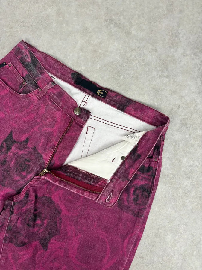 2000s Roberto Cavalli Purple Blossum Floral Pants EaCQUiz 8