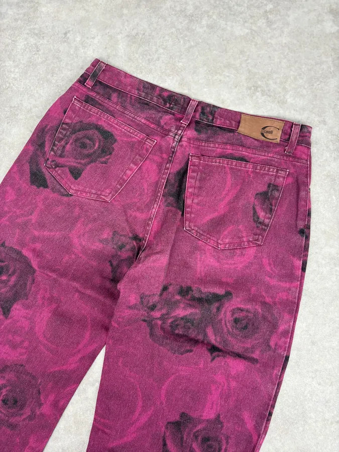 2000s Roberto Cavalli Purple Blossum Floral Pants EaCQUiz 6