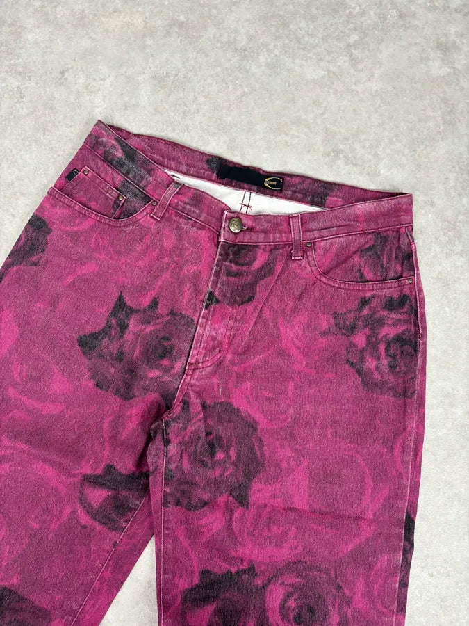 2000s Roberto Cavalli Purple Blossum Floral Pants EaCQUiz 4