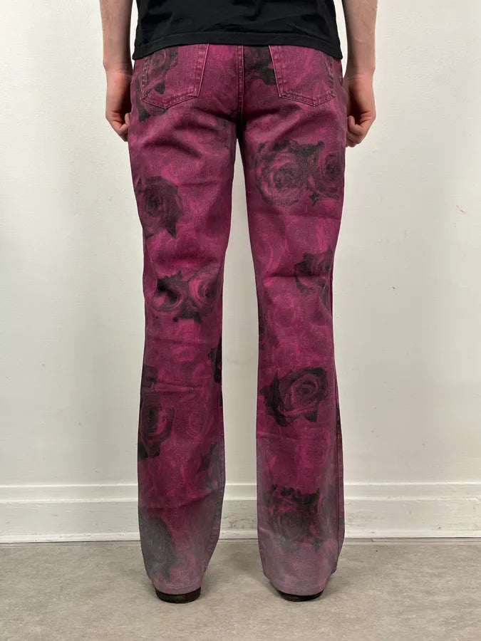 2000s Roberto Cavalli Purple Blossum Floral Pants EaCQUiz 3