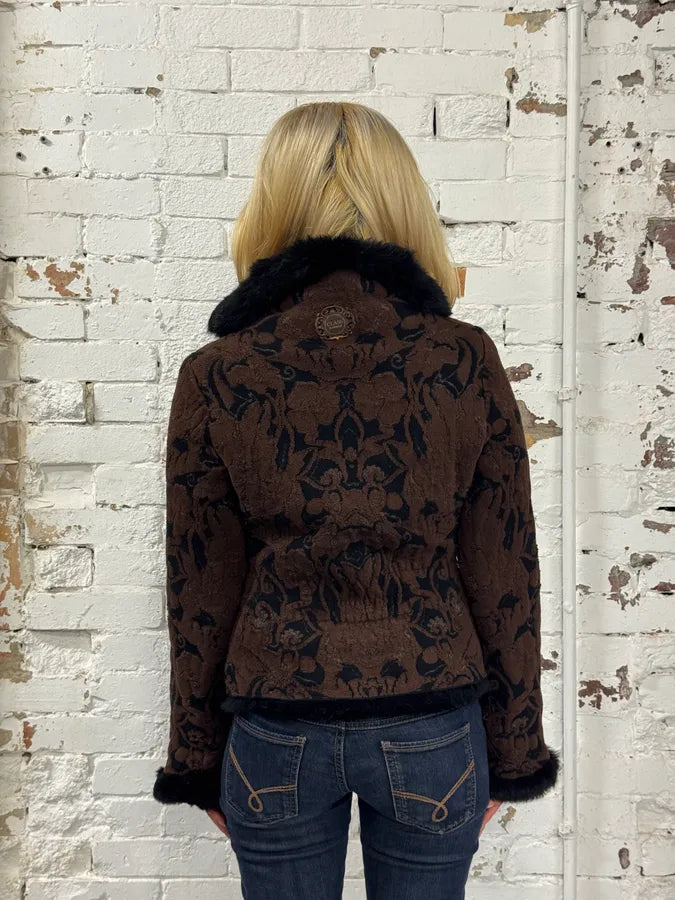 2000s Roberto Cavalli Brown & Black Cardigan Sweater EUbpVGb 1