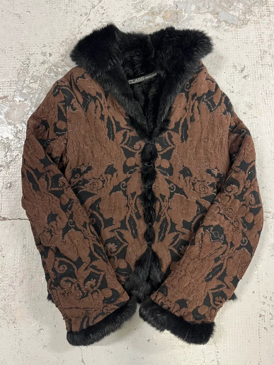 2000s Roberto Cavalli Brown & Black Cardigan Sweater EUbpVGb 3