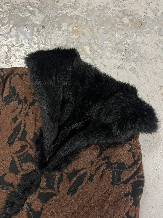 2000s Roberto Cavalli Brown & Black Cardigan Sweater EUbpVGb 4