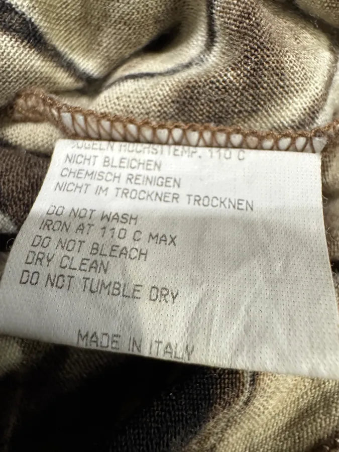 2000s Roberto Cavalli Brown Abstract Effect Longsleeves Top (S) wGZyhmv 5