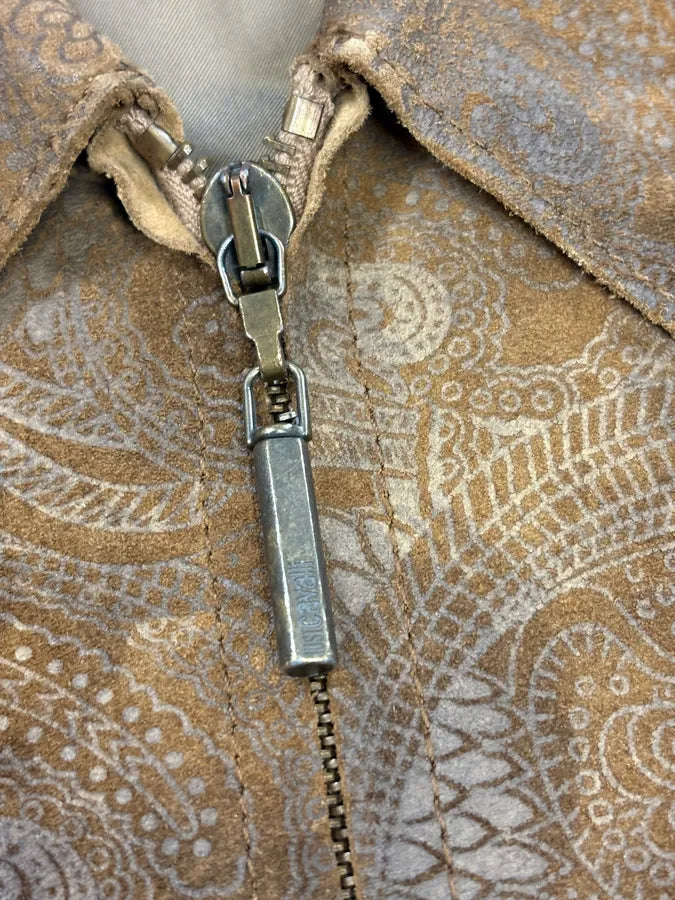 2000s Roberto Cavalli Brown Asian Dragon Leather Biker Jacket granfwp 8