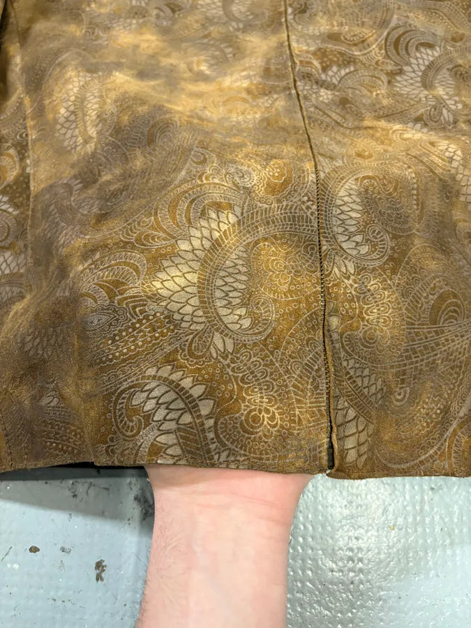 2000s Roberto Cavalli Brown Asian Dragon Leather Biker Jacket granfwp 9
