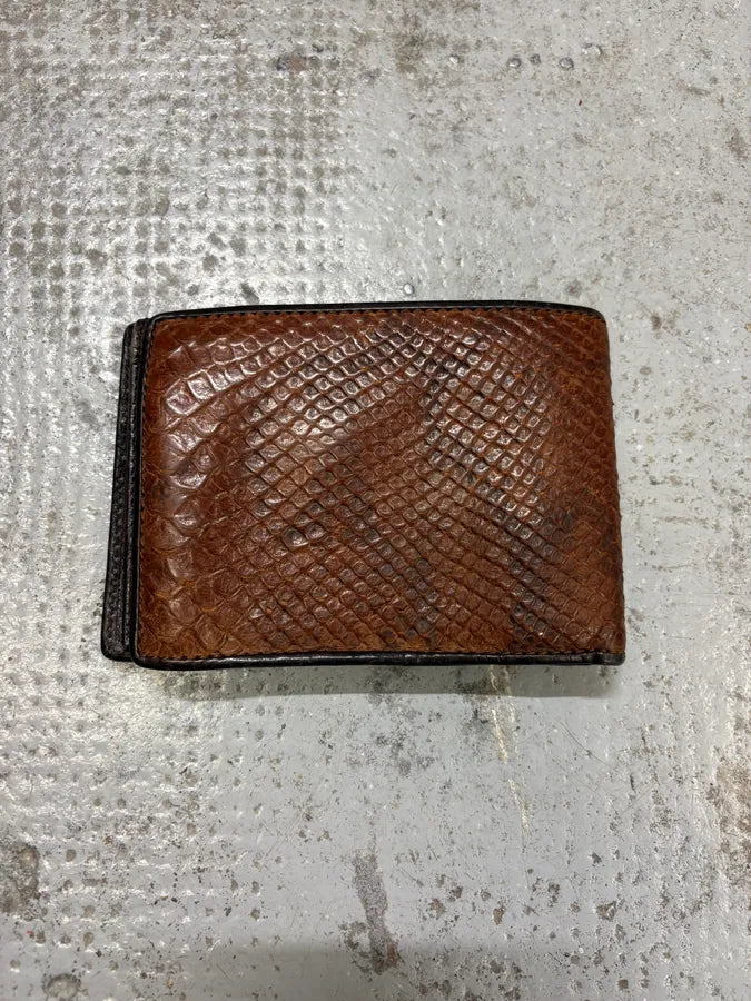 2000s Roberto Cavalli Brown Crocodile Effect Leather Wallet yXLKtQo 1