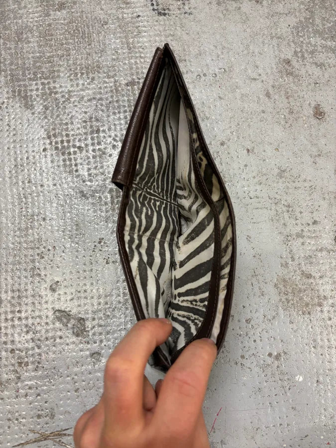 2000s Roberto Cavalli Brown Crocodile Effect Leather Wallet yXLKtQo 5