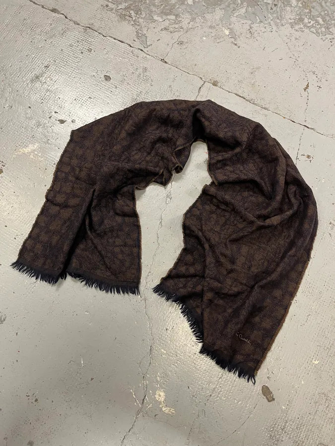 2000s Roberto Cavalli Brown Crocodile Wool Scarf GpDbrSt 2