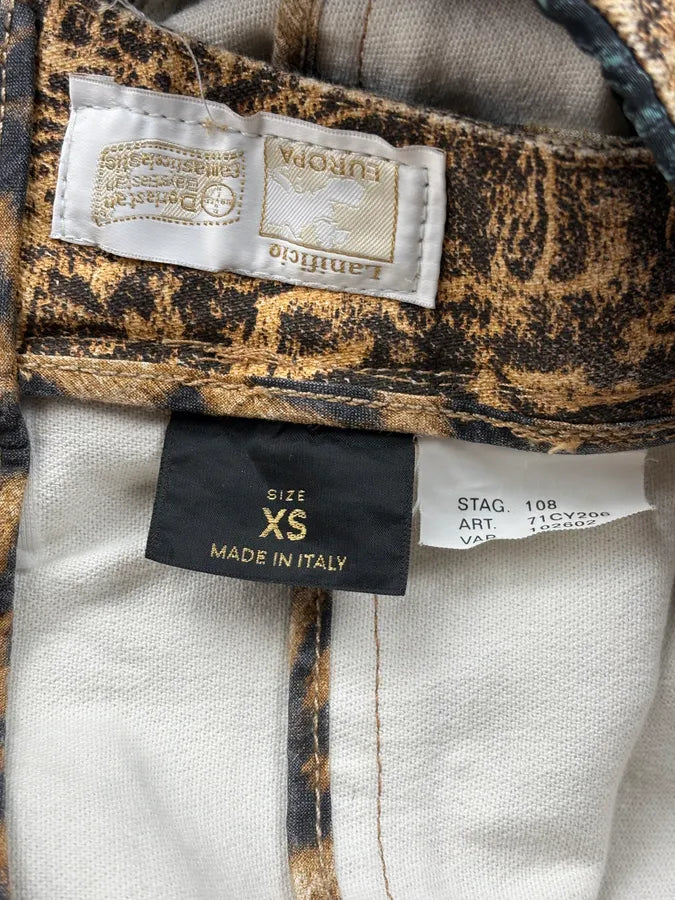 2000s Roberto Cavalli Brown Crushed Marbled Belted Pants nRSTFWc 10