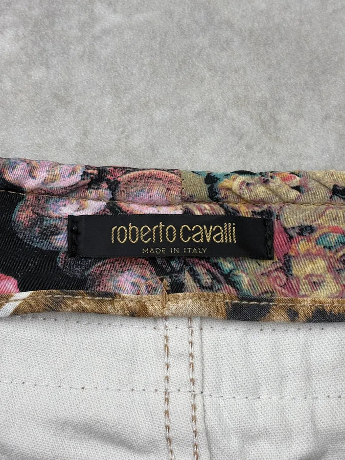 2000s Roberto Cavalli Brown Crushed Marbled Belted Pants nRSTFWc 9