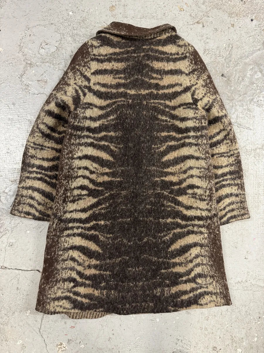 2000s Roberto Cavalli Brown Electric Safari Long Mohair Cardigan (M/L) 3