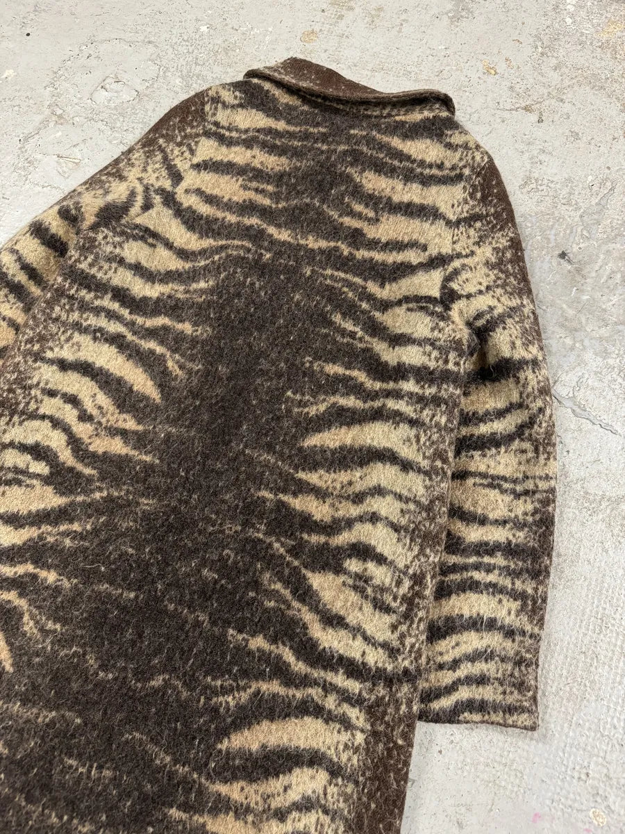 2000s Roberto Cavalli Brown Electric Safari Long Mohair Cardigan (M/L) 6